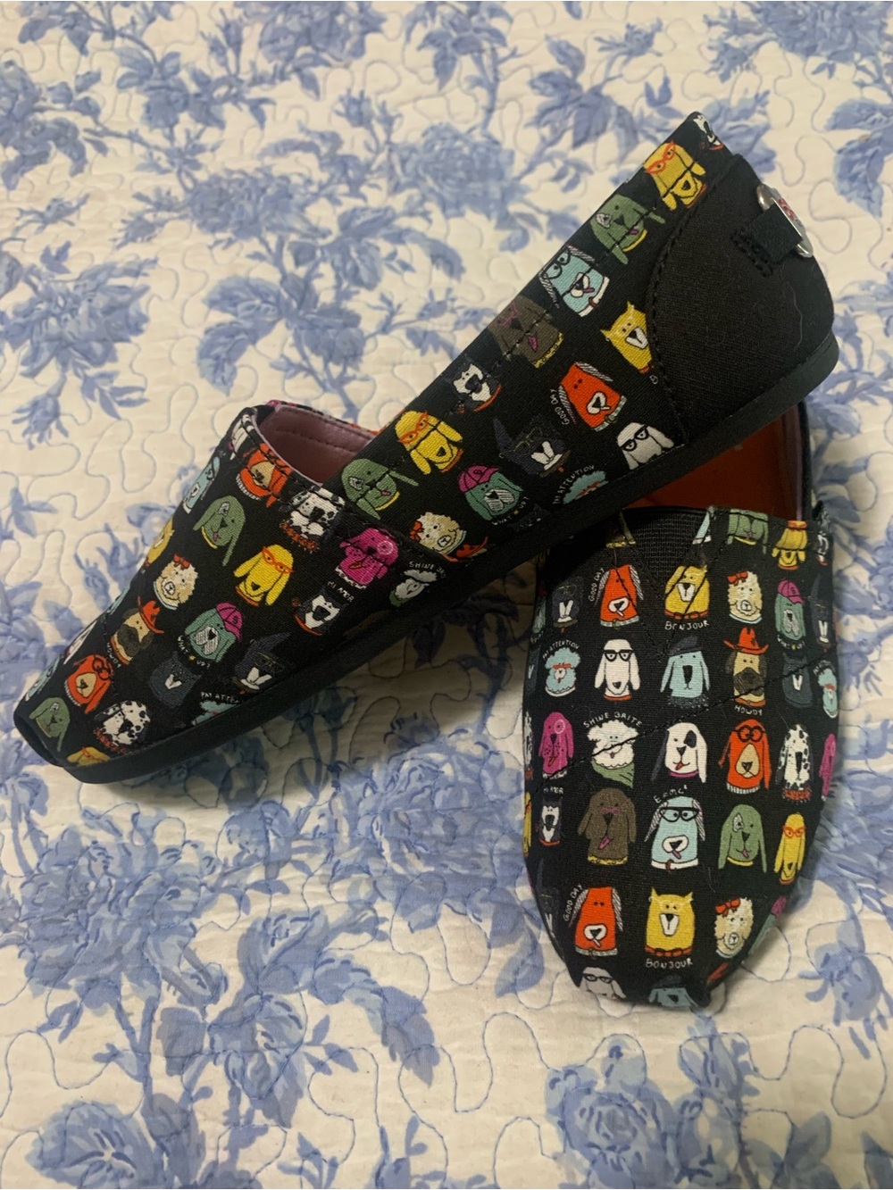 BOBS from Skechers Black Slip-On Shoes with Multicolor Animal Faces
